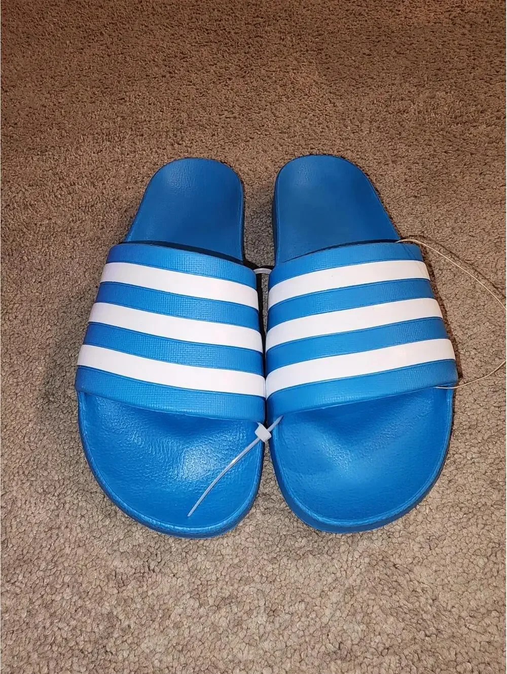 adidas Adilette Aqua Slides Blue Burst Cloud White Size 13